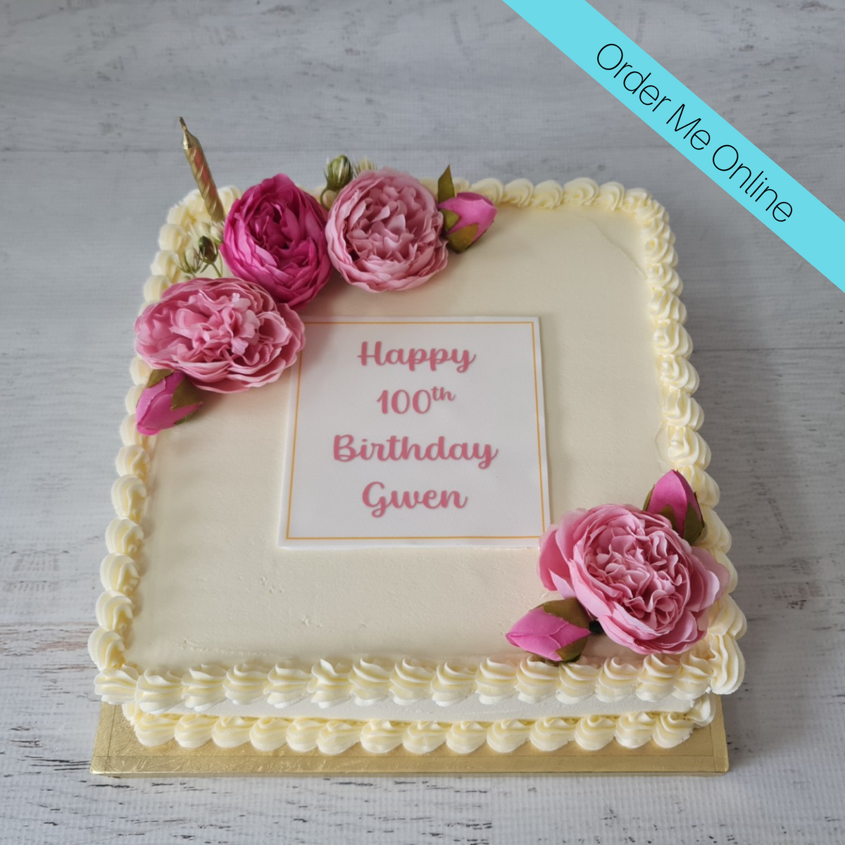 Ladies birthday cake with pink flowers Celebration Cakes Cakes and