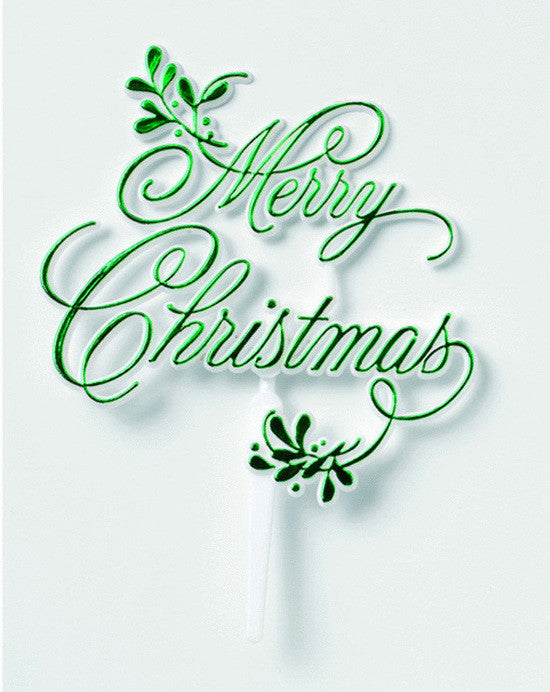 Merry Christmas- Mistletoe- Green , Motto