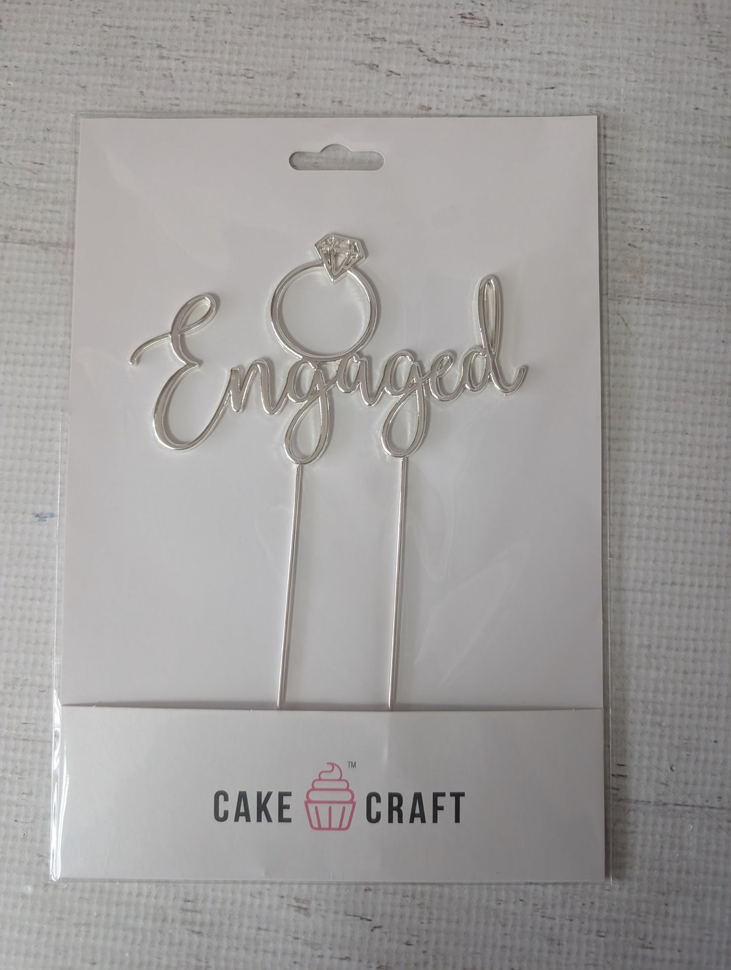 Silver Metal Topper- Engaged