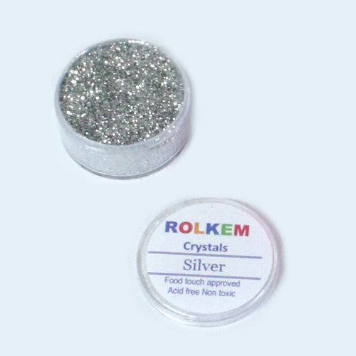 Rolkem Crystal Dust- Silver , Glitters, Lustres & Dusting Powders