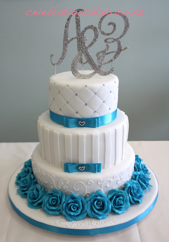 Turquoise Engagement , cake