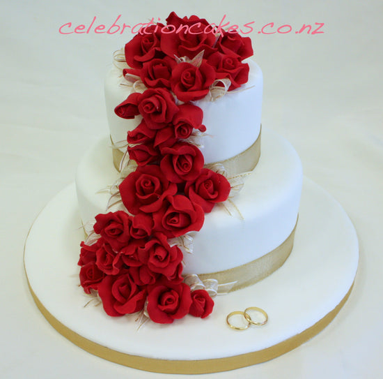 Red Rose Cascade , cake