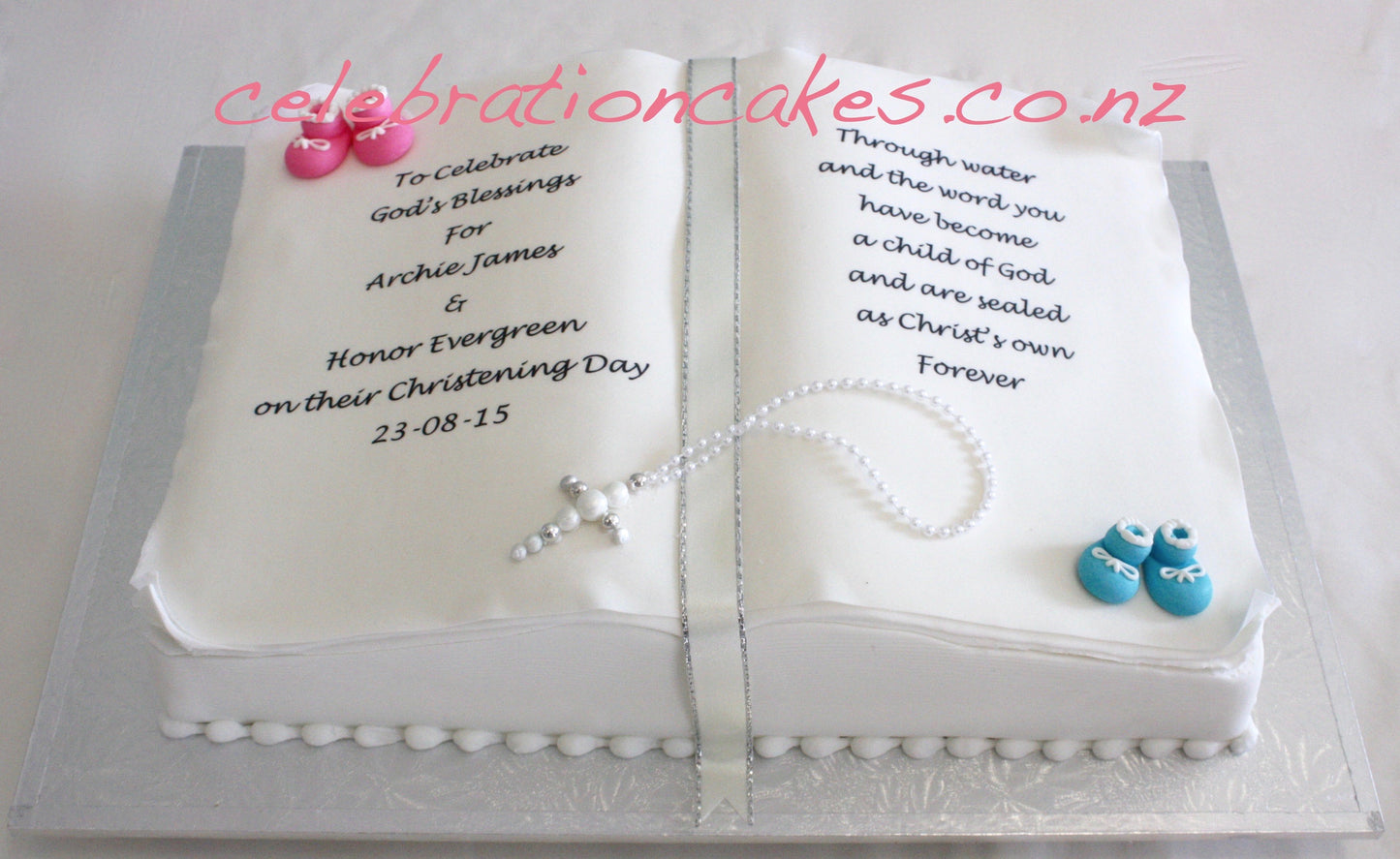 Edible twin baby Christening / Baptism cake topper Bible cake decoration  topper | eBay