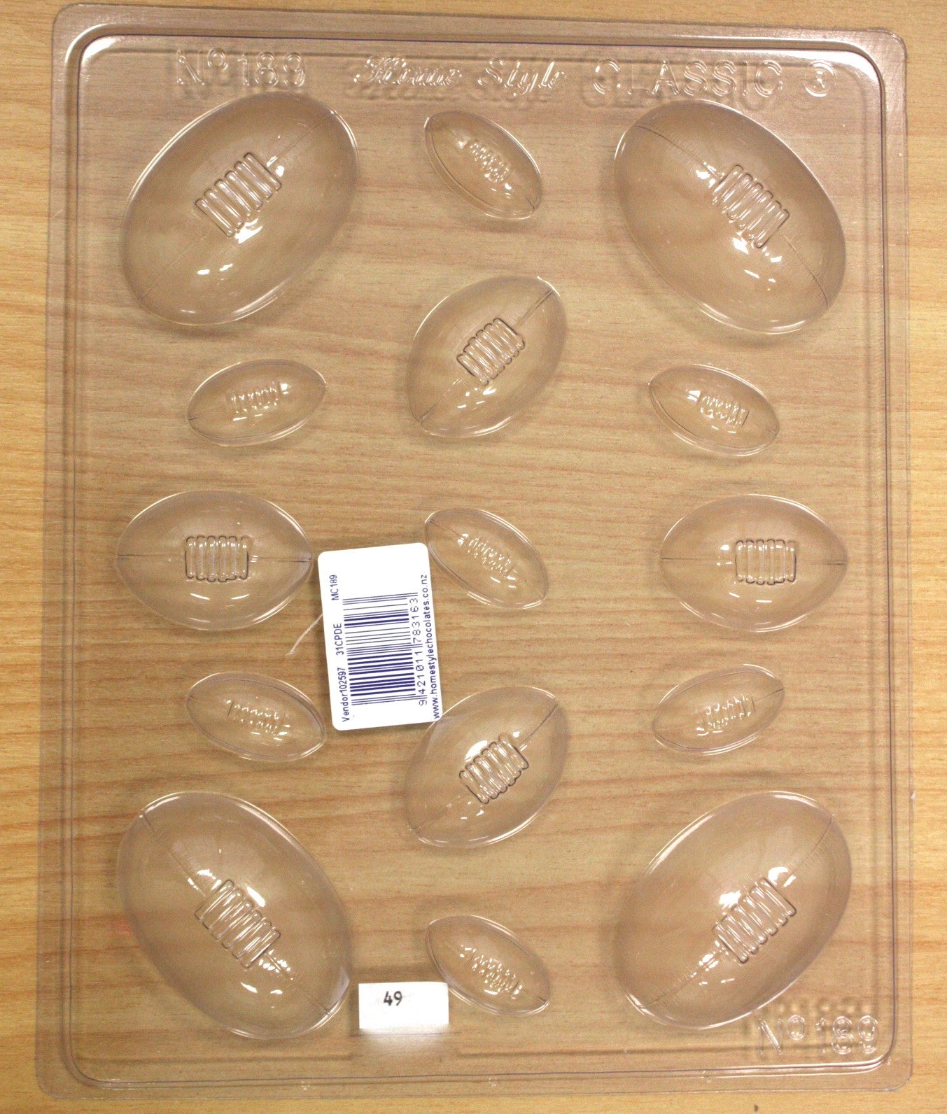 Chocolate Mould- Rugby Balls 189 , chocolate mould