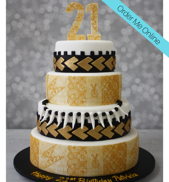 Black & Gold Tapa – Celebration Cakes- Cakes And Decorating Supplies, Nz