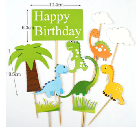 Dinosaur cupcake topper png Kids birthday cake wrapper decor