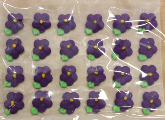 Edible Drop Flowers- Purple (24) , Edible Decoration