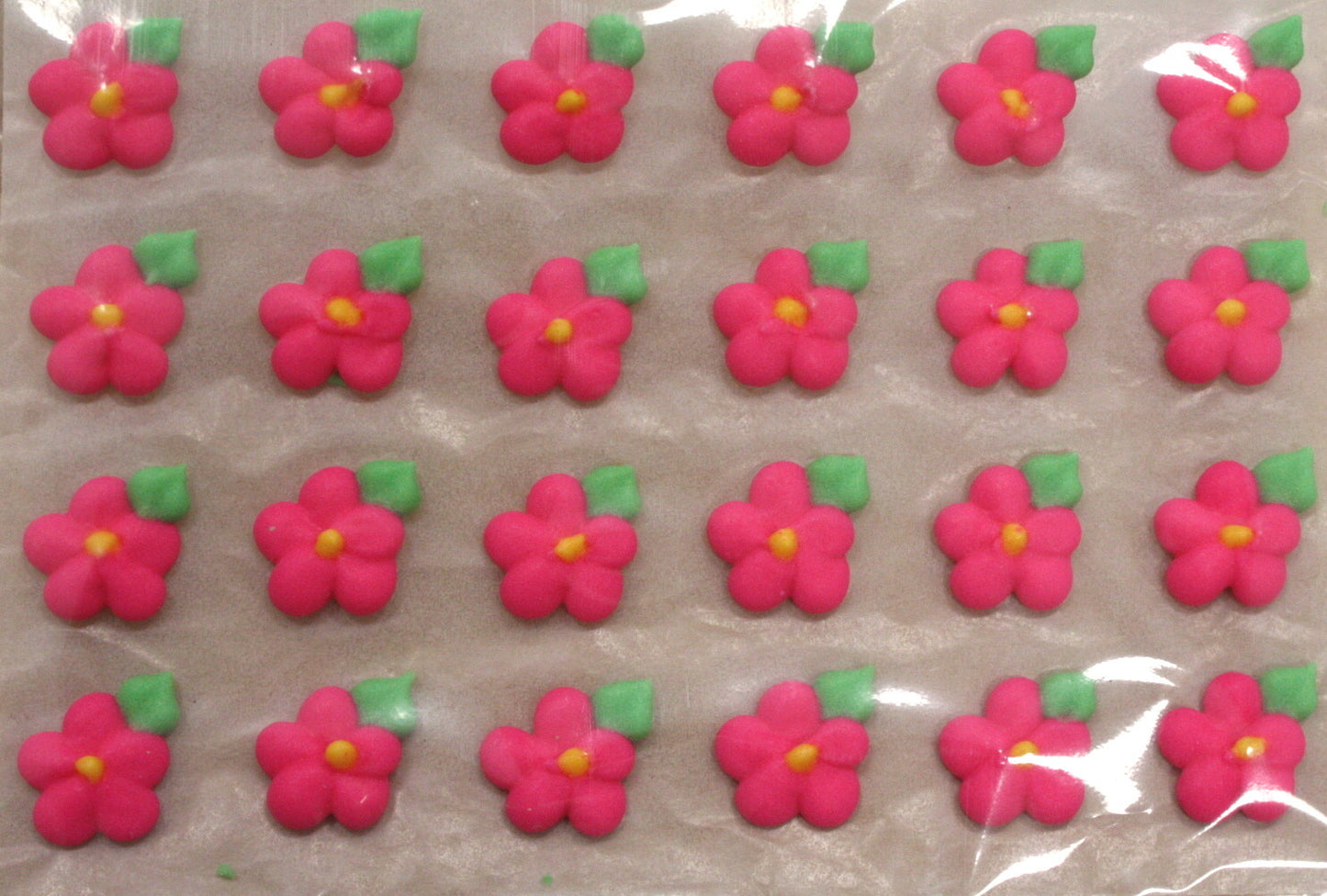 Edible Drop Flowers- Pink (24) , Edible Decoration