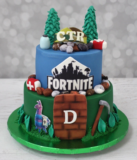 Happy Birthday' Blue Purple Fortnite Dessert Decoration Cake Topper | Sweet  Party Supplies