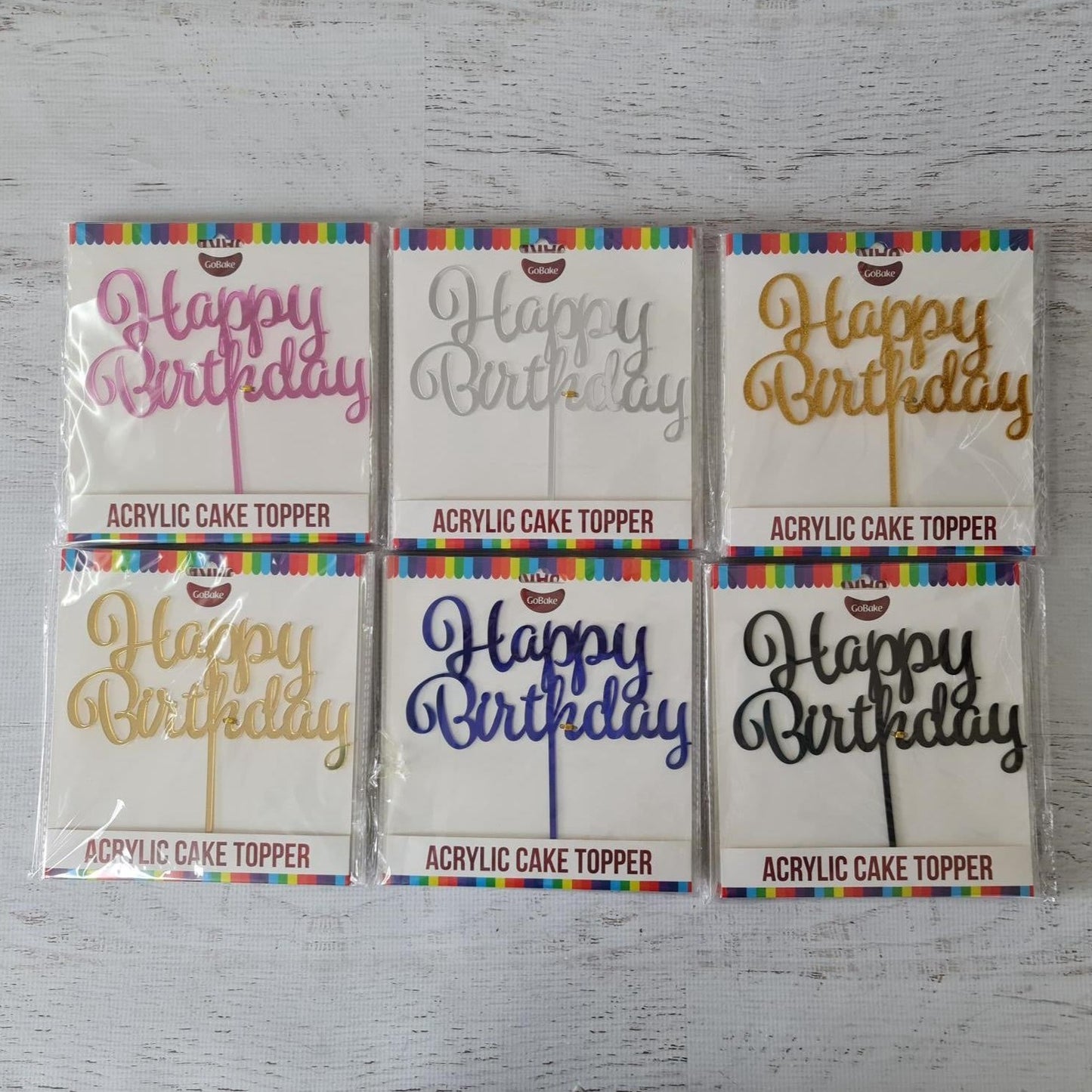 Acrylic Happy Birthday- Choose your colour