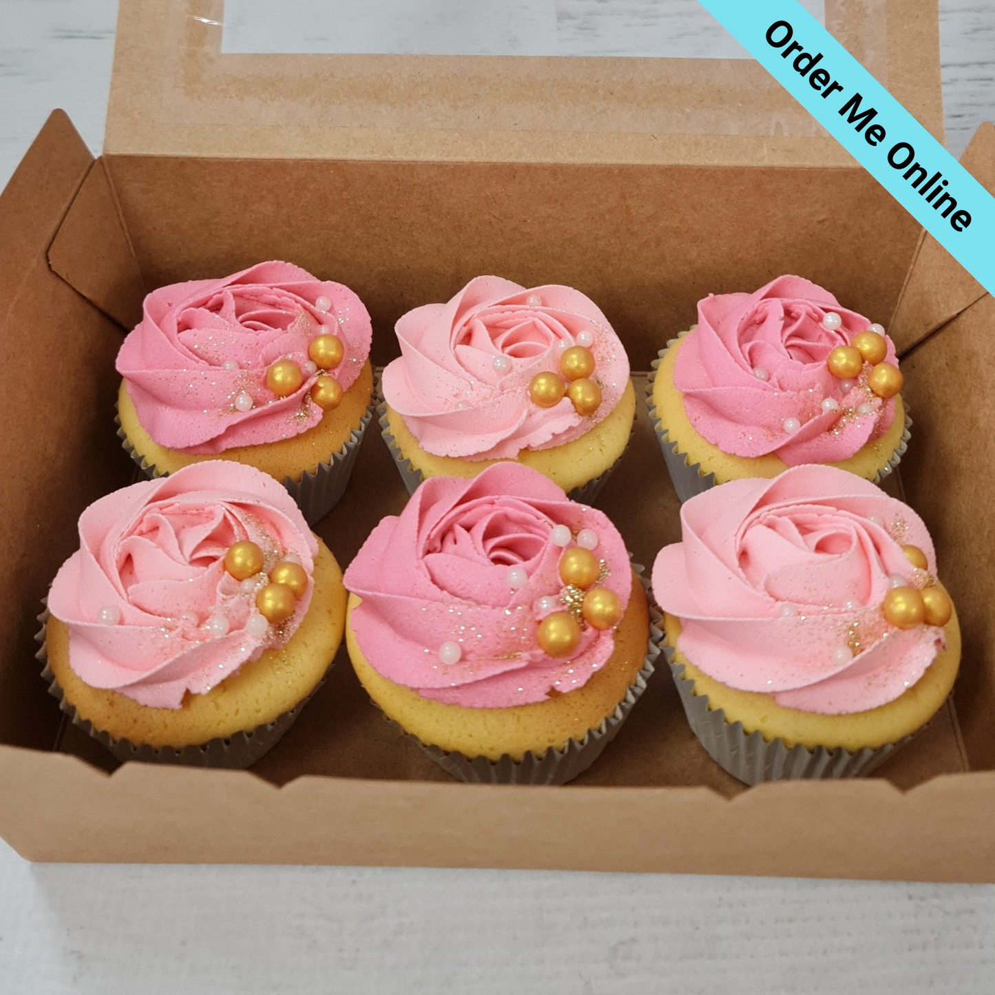 Pink & Gold Glittery Cupcakes