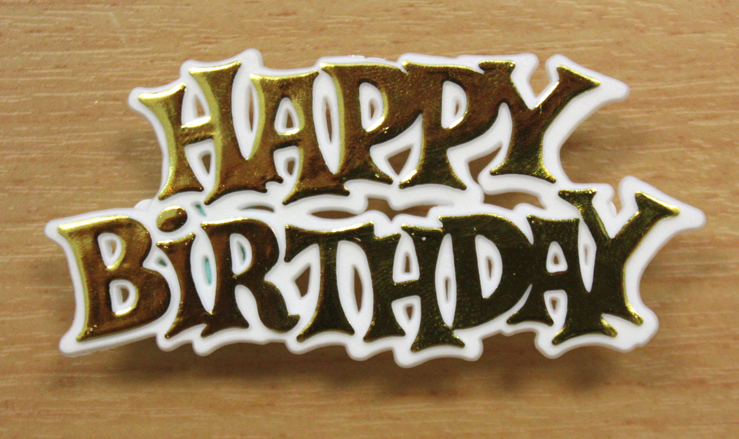 Load image into Gallery viewer, Happy Birthday- Gold/White
