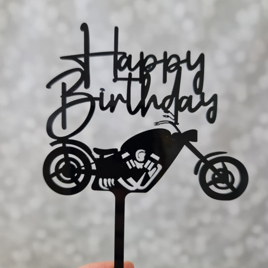 Buy Happy Birthday with motorbike cake topper for Birthday Cake Decoration  Online in India