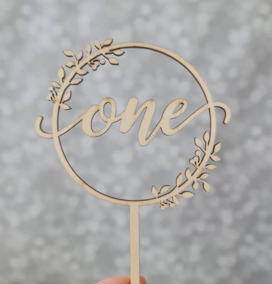 One- Wooden Cake Topper