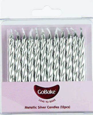 GB Twist Candles- Shiny Silver , Candle
