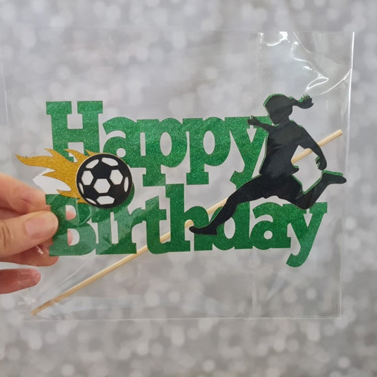 Soccer Happy Birthday Topper- Girl